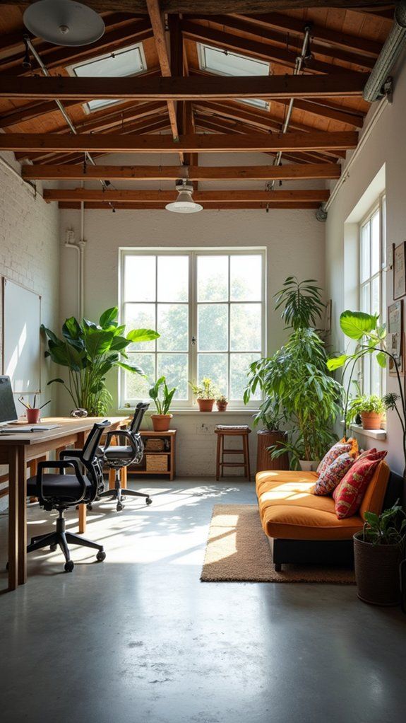 Garage converted to home office